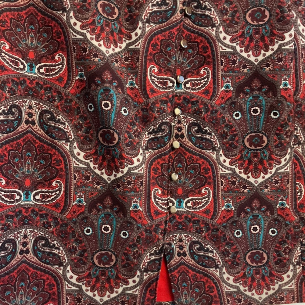 Talbots Red and Brown Paisley Skirt